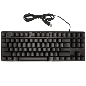Проводная игровая клавиатура, 87 клавиш, эргономичный дизайн с цветной подсветкой, настольный ноутбук