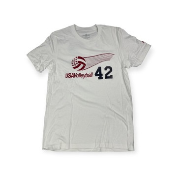Adidas USA VOLLEYBALL 42 M белая мужская футболка