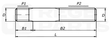 Szpilka kolektora M7x1,0x44 10szt.