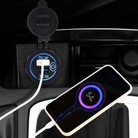 фото thumb №8, Подсвечиваемые разъём прикуривателя 2xusb qc3.0 стекло зарядное устройство do надстройка