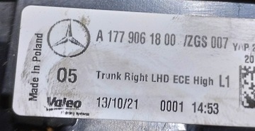 фото thumb №7, Лампа правая зад крышки багажника mercedes a класс w177 hb a1779061800
