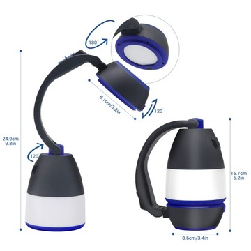 СВЕТОДИОДНЫЙ КЕМПИНГОВЫЙ ФОНАРЬ И РУЧНОЙ ФОНАРИК 4В1+USB