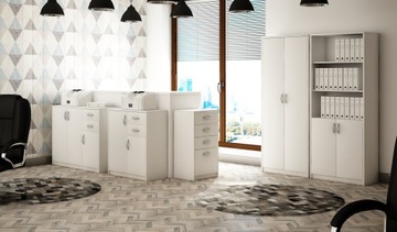 Белый ШКАФ с ящиками, полками, большой SZ03 WHITE