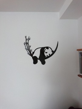 Dekoracja ścienna z łatwym montażem A044 PANDA 110x96 cm ażur 3D