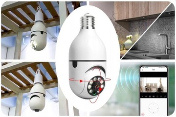 Камера наблюдения в домашней квартире FULL HD E27 с лампочкой WiFi в ночном режиме