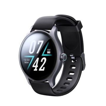 SMARTWATCH ZEGAREK SPORTOWY DOTYKOWY CZARNY NA PASKU OKRĄGŁY NA KOMUNIE