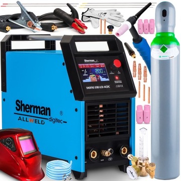 SHERMAN TIG 200 LCD ИНВЕРТОРНЫЙ СВАРОЧНЫЙ АППАРАТ AC DC MMA PULS IGBT HF 230V 200A