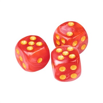 ZESTAW 25 KOSTEK K6 RPG KOŚĆ SZEŚCIOŚCIENNA BEKON Z ORKA 1,6 CM