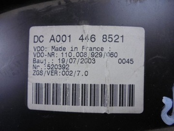 фото thumb №9, Sprinter i 03-06 спидометр приборы 2,2cdi a0014468521