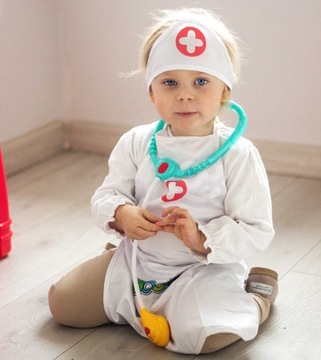 FARTUCH STRÓJ LEKARZA DOKTOR PIELĘGNIARKA WOOPIE