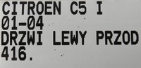 фото thumb №11, Дверь левая левый перед передние citroen c5 i 01-04r