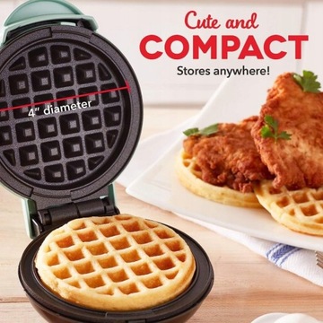 Mini making machine waffles 4 inches, light green
