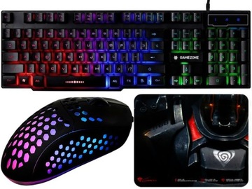 ИГРОВОЙ НАБОР ИГРОВАЯ КЛАВИАТУРА И МЫШЬ RGB
