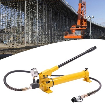 Hydrauliczna Pompa Ręczna Żółta (Z Manometrem) 700bar Pojemność Oleju 700cc