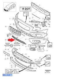 фото thumb №1, Решётка решётка решётка радиатора бампера перед pdc volvo xc70 2008- оригинальный номер 30796475