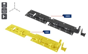 WBR 440c Защелка для ворот 440х70х180 мм черная