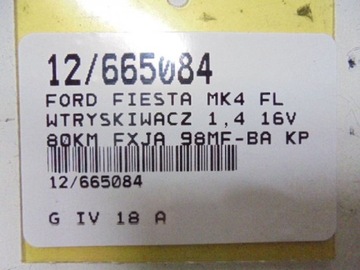 фото thumb №8, Fiesta mk4 fl форсунки 98mf-ba kpl 1,4 16v