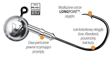 Główki Jigowe DRAGON V-POINT VIPER 6/0 10g 20szt