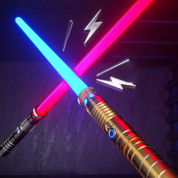 СВЕТОВОЙ МЕЧ С МЕТАЛЛИЧЕСКОЙ РУЧКОЙ, СВЕТЯЩИЙСЯ DUEL WARRIOR СО ЗВУКОМ RGB KOL