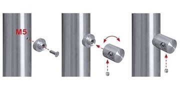 Uchwyt przelotowy fi 12 słupek Ø42,4mm nierdzewny AISI304 szlif