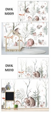 Фотообои лес, плюшевый мишка, горы, олень, лиса - УФ светодиод