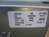 фото thumb №5, Citroen c2 i hb ezrc крышка багажника задняя dół