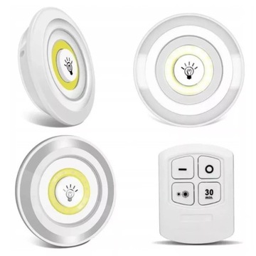 LAMPKA LED BEZPRZEWODOWA NA BATERIE 3 SZT PILOT