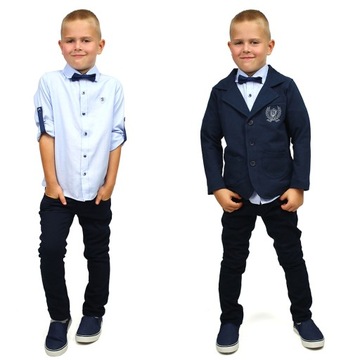 Elegancka KOSZULA Z MUCHĄ Rękaw BAWEŁNA Breeze 98