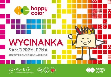 Цветная самоклеящаяся бумага Happy Color А5 8к