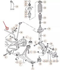 фото thumb №12, Audi tt 8n передняя часть anti roll bar 20mm 1j0411305ae oem