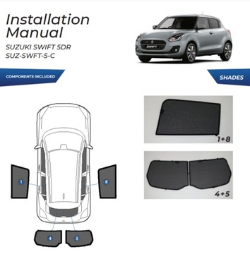 фото thumb №15, Шторки сонячна suzuki swift 2017- захисні накладки ролети сонцезахисний