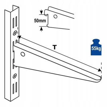 WSPORNIK PODWÓJNY 47 CM SZARY ELEMENT SYSYTEM