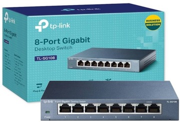 КОММУТАТОР TP-LINK TL-SG108 ГИГАБИТНЫЙ 8 ПОРТОВ