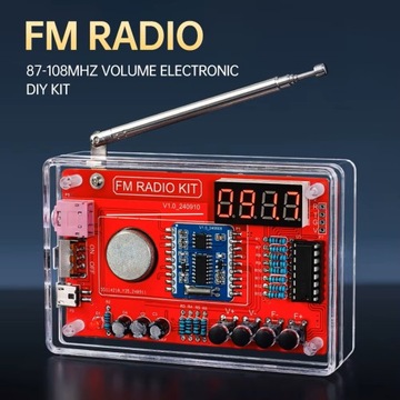 Radio FM 87-108MHz głośnik LCD zasilanie BAT+USB Obudowa