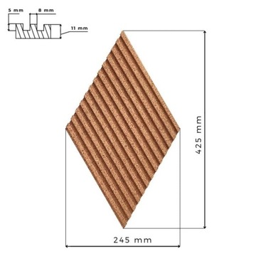 Designerski BIAŁY panel korkowy 3D STRIPE