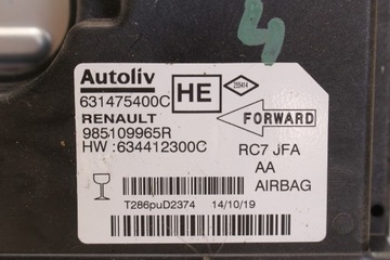 фото thumb №9, Модуль датчик подушка безпеки 985109965r renault scenic iv спрацьований