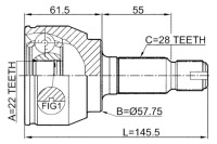 фото thumb №2, Febest шарнир полуось наружный задний land rover freelander ii