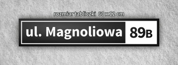 Tabliczka tablica ADRESOWA CZARNA MAT Nr domu12x60