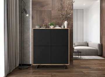 Комод Loft, тумба под телевизор Loft wotan, черный MAT, 113 см