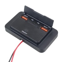 Разъём автомобильные монтажные 12v 24v 4 usb pd qc 3.0 on off 96w крышка Доставка, фото thumb