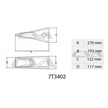 ЗУБ КОВША CAT J400 7T3402 8E4402 FC400RC 9 кг