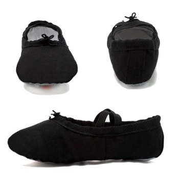 Дышащие гладкие балетки Dance Ballet Black 24