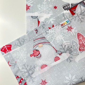 HouseArtLife Obrus bieżnik na stół 100% bawełna wzór choinki 125x45 cm