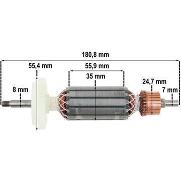 Ротор BOSCH GWS 14-125 CIE CE GWS 15 подшипники