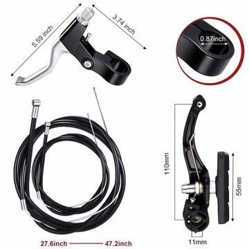 V-brake A2Z Черный горный велосипед спереди и сзади