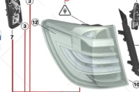 Bmw x3 f25 лампа задня ліва 63217217311 nowa оригінальна Доставка, фото thumb