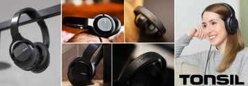 TONSIL R55BT Bluetooth-накладные беспроводные наушники TWS ANC PRO, черные