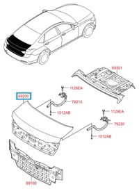 фото thumb №1, Крышка багажника задняя крышка багажника hyundai i40 sedan 2011