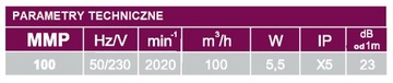 Вентилятор MMP 100, стандартная нержавеющая сталь, глянцевое стекло, 23 дБ