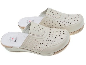 Klapki medyczne damskie zdrowotne Beige r.38